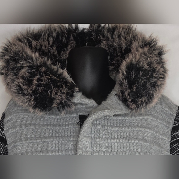 LCR Black Edition Gray Black Hooded Sweater Jacket Slim Size Large BW3175 - Picture 5 of 11